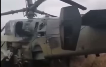 zerstörter russischer Hubschrauber